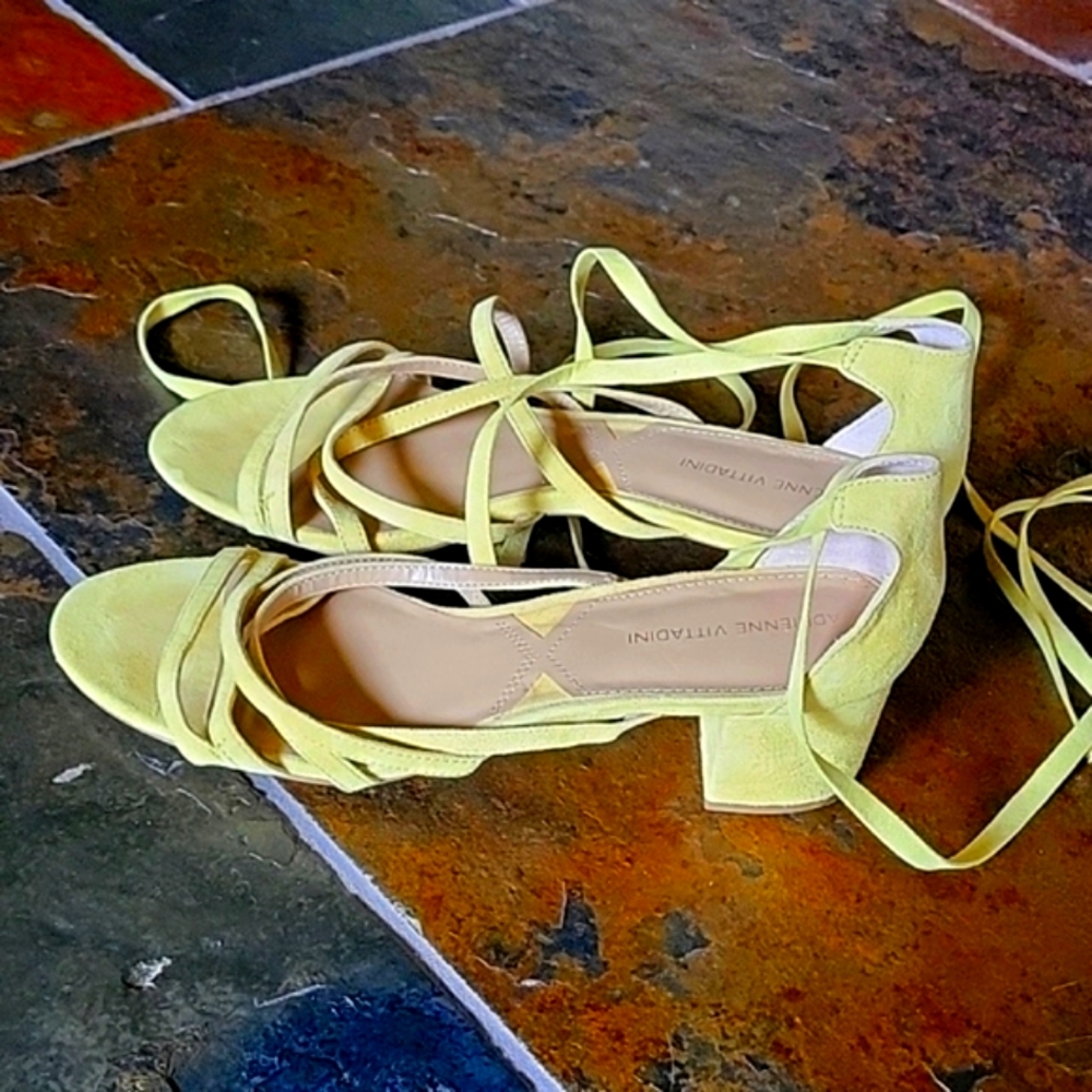 Adrienne Vittadini Alesia Sandal in lemon zest yellow